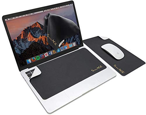 SenseAGE Microfasertuch Tastaturschutz mit attraktiv Bilder für 13 Zoll Laptop MacBook | 3 in 1 Mauspad, Bildschirmreiniger, Display-, Tastaturabdeckung | Notebook Schutztuch, Schwarz