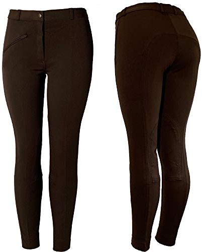 ASTILE Ladies Woven JODPHURS JODHPHUR Jodhpur JODPUR Soft Stretchy Horse Riding Trouser (Brown, UK 8 (Waist 26''))