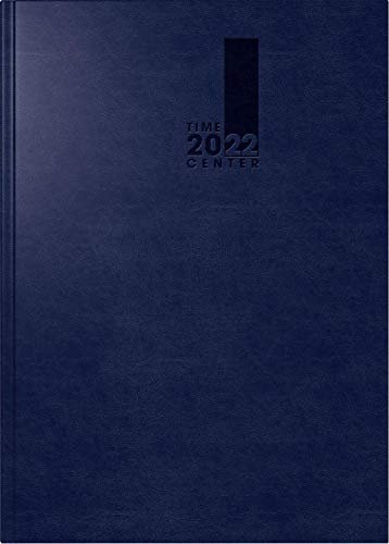 BRUNNEN 1072522302 Wochenkalender/Buchkalender 2022, 2 Seiten = 1 Woche, Blattgröße 14,8 x 20,8 cm, A5, SOFT-Einband dunkelblau