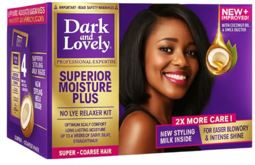 Dark&Lovely - Kit alisador sin soda (crema químicamente activa, alisado, unisex