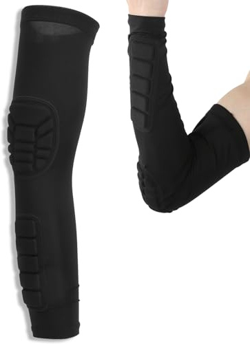 Agatige Poignets D'avant-Bras de Coude Rembourrés Coussinets de Protection de Bras Compression pour Coude Brassard de Protection Bras de Coude Antichute pour Sport, Basket-Ball, Volley-Ball (XL)
