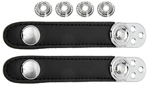 Milisten Universal Double-Layer Accordion Bellows Strap with Cowhide Connectors and Metal Buckles for Accordion Accessories 5.31X0.78 Inch Durable Replacement Parts