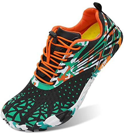 JIASUQI Women Men Water Shoes Quick Dry Barefoot Beach Sport Aqua Shoes for Swimming Surfing Hiking(Blue Fusion,UK 4)