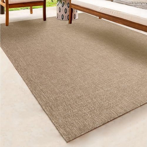 the carpet Kansas - robust indoor and outdoor carpet in natural jute look, weatherproof, suitable for patio and garden, approx. 80 x 150 cm