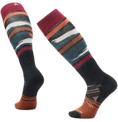 Smartwool Mens Ski Full Cushion Midnight Ski Pattern Over The Calf Socks Black X-Large