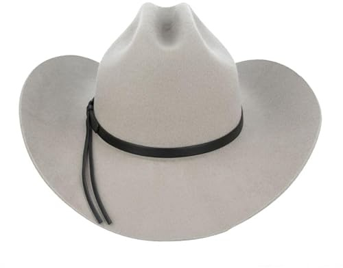 Xposed Mens 100% Pure Wool Stiff Cowboy Hat Outback Cattleman Wide Brim Western Rancher [CY313SND-SAND-XL]