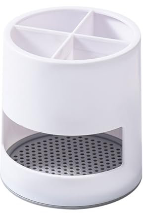 Toothbrush Holder,Ventilated Mould-Proof Toothbrush Bathroom Organizer,Tough Toothbrush Pot Stand Toothpaste Stand for Easy Bathroom Storage (1 PCS/White)