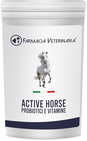 Farmacia Veterinaria Active Horse Probiotici e Vitamine. Rafforza le Difese Immunitarie e Previene Problemi Gastrointestinali. Potenzia il Metabolismo. Previene le Coliche Integratore per Cavalli 1Kg