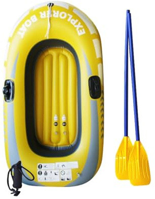 Kayaks gonflables – Bateau gonflable pour 1/2 personne | Kayak gonflable d'été double en PVC, bateau de pêche pliable et portable pour sports nautiques en plein air, bateau d'assaut portable en