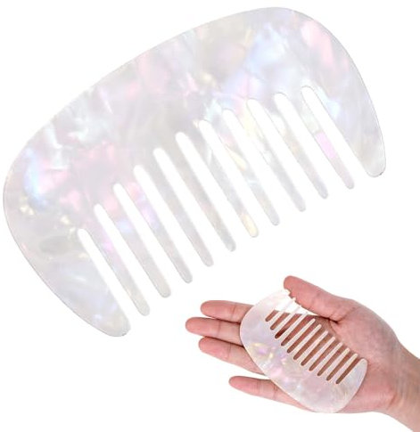 Weiß Wunderschön Lockenkamm, Tragbarer Kamm Frauen Antistatischer Kamm Männer Styling Kamm Kamm Grob Wide Tooth Comb Kleiner Haarkamm Reisekamm für Damen und Herren Friseursalon