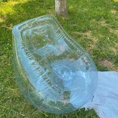 Baiao Inflatable Clear Chair,Transparent Inflatable Couch Chair Sofa, Blow Up Couch Bean Bag Lazy Sofa Chair for Room,Funny Indoor/Outdoor Furniture(34 inch)