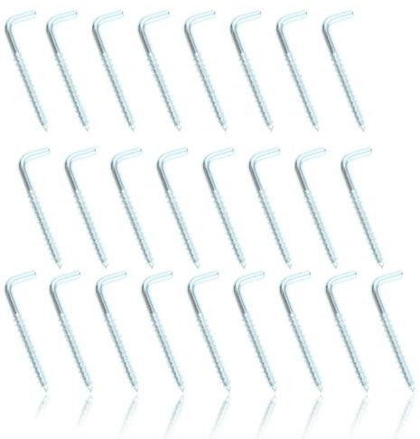 Cozevdnt Schraubhaken Nägel Gerade Mit Schlitz, 25 Stück Hakenschraube Galvanisch Verzink, Schrankschiene für Schrankwandbefestigung, Aufhänger Montageschiene