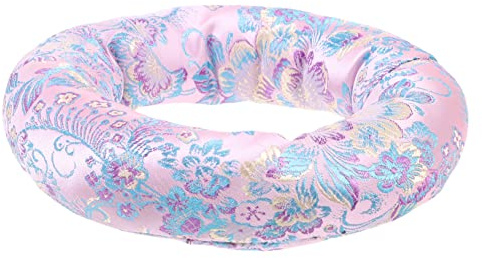 COSMEVIVI Tapete Acolchado Antideslizante para Cuencos Cantores Accesorio Ligero y Portátil Cojín 15-20 Cm Rosa para Cuenco Tibetano de Buda para Instrumentos Budistas