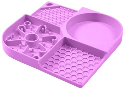 Generic Tappetino da Leccare per Mangiatoia Lenta per Animali Domestici, Tappetino da Leccare per Cani Multiuso 4 in 1 per Animali Domestici e Gatti (PURPLE)
