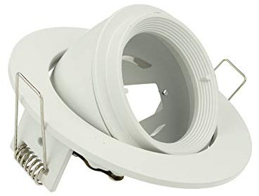 LEDLUX Porta Faretto Led GU10 MR16 Da Incasso Orientabile 90 Gradi Rotondo Con Ghiera Foro 90mm Con Illuminazione Asimmetrica (Bianco)