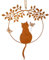 Logbuch-Verlag decorazione porta parete con gatto effetto vintage ruggine in metallo color arancione marrone idea regalo per amanti dei gatti ghirlanda 22 x 28 cm