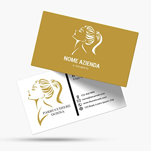 Biglietti da visita personalizzabili in cartoncino Premium, colori impeccabili, grafiche ideate per barbieri e parrucchieri, quantità minima 100 pezzi (Grafica 1)
