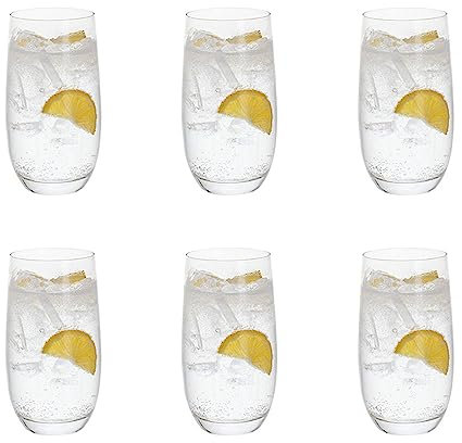 Dartington Crystal Six Highball, Set of 6 | Highball Glasses | 144mm | 46cl | The Six Collection is a Set of Elegant and Functional Glasses Suitable for Both Everyday use and Special Occasions| Gift