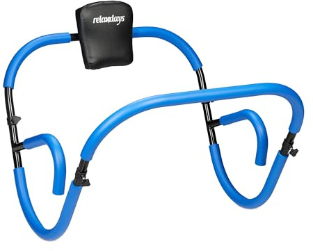 Relaxdays Bauchtrainer AB Roller, Bauchmuskeltrainer, faltbar, HxBxT: 66 x 70 x 70 cm, Sixpack Fitness Trainer, blau
