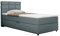 PANDA MÖBEL Boxspringbett Reve, 100x200 Polsterbett mit Bettkast und Topper - hellblau