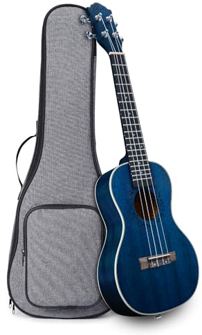 Ranch Soprano Ukulele 21 inch Professional Wooden ukelele with Online 12 Lessons and Gig Bag - Starry Blue