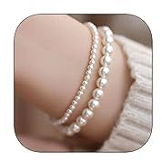 choice of all Perlenarmband für Damen, Kunstperlen-Armband, weißes Perlenarmband, Perlen-Charm-Armband, Hochzeitsschmuck für Braut, Brautjungfern, Geschenke, Legierung, Ohne Edelstein. (B)