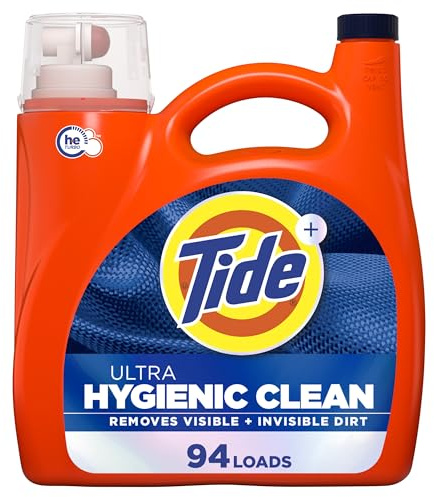Tide Ultra Hygienic Clean Liquid Laundry Detergent, Original Scent, 132 fl oz, 94 Loads, Removes visible and invisible dirt, Laundry Detergent Liquid