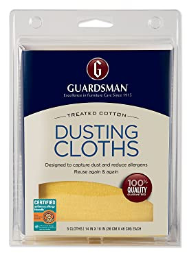 Guardsman Wood Furniture Dusting Cloths - 5 Pre-Treated Cloth - Captures 2x The Dust of a Regular Cloth, Specially Treated, No Sprays or Odors - 462700