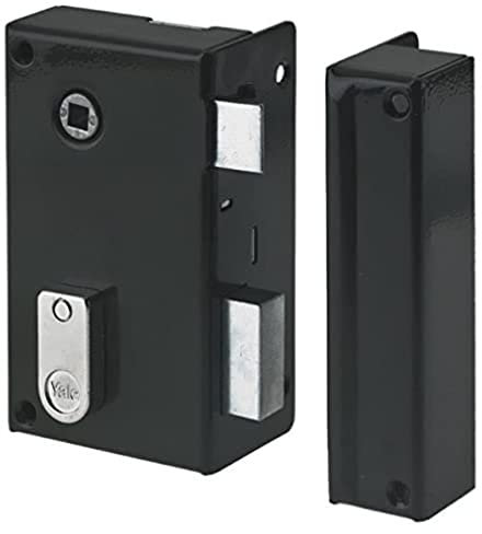 Yale Serrure en Applique Verticale à Fouillot - Axe 44 mm, Carré 7 mm - Installation Porte Main Droite - Idéal Tout Type de Porte Intérieure de Communication - en Acier Durable - 2 Clés - Kaki