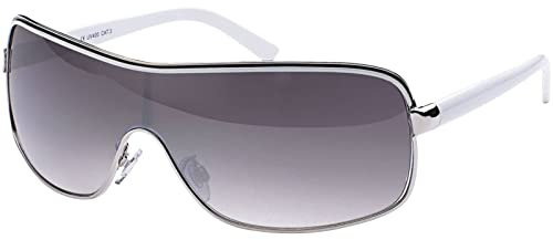 GIL-Design Damen Herren Sonnen Brille Brillen Sommer Fliegerbrille 20287 Weiß