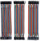 MMOBIEL 120 mehrfarbige Dupont Überbrückungskabel für Prototypfertigung, 40 Pin M/F, M/M, F/F, Flachkabel - Set kompatibel mit Bastelprojekten Arduino, Raspberry Pi 2 3 4 - Länge 20cm