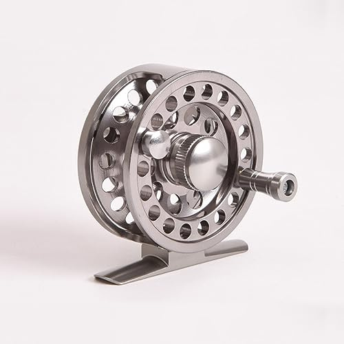 Mulinello da pesca con mosca in lega di alluminio, 2+1 bb mulinelli per mano sinistra e destra, accessori per attrezzatura da pesca in fiume, lago, mare, dimensione # 59,5 mm, argentato