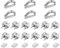 sourcing map M2 Wire Rope Accessory Set for 2mm Dia Wire Rope, 12Pcs Wire Rope Cable Clip Clamp, 6Pcs Thimble Rigging, 6Pcs Aluminum Crimping Loop Sleeve