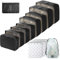 Gemtte Koffer Organizer Set 13-teilig, Wasserdicht Packing Cubes, Multifunktionale Travel Packwürfel, Kofferorganizer Packtaschen für Koffer, Reise Organizer Set Mit Kleidertaschen (Schwarz)