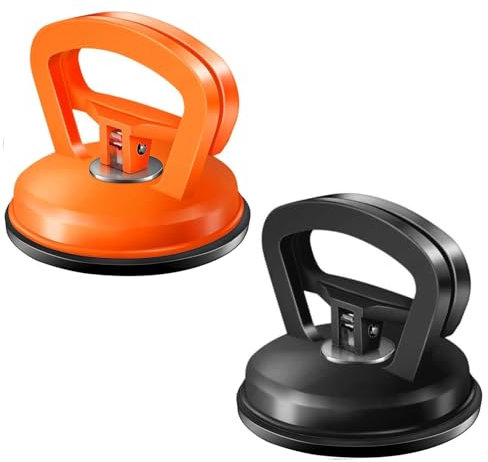 2 Pack Car Dent Puller, Dent Removal Kit, Powerful Car Dent Puller Kit Handle Lifter, Car Suction Cup Dent Puller and Paintless Dent Repair Kit for Car Body Dent (orange&black)