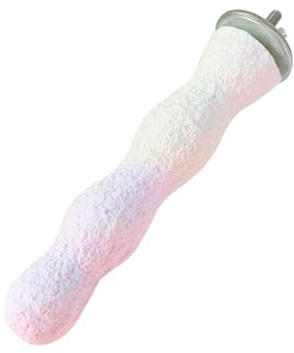 Parrot Perch Bird Perches for Cage Parrot Beak Grinding Stone Rough Surface High Calcium Mineral Colorful Cement Perch Bird Cage Accessories (Purple, Coral)