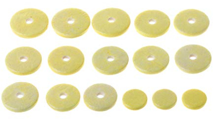 träblåsinstrument 16 st Flöjt Läder Pad Musik Träblåsblock Reparation Gula Instrument Tillbehör Flute Pads