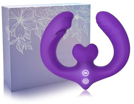 Double Sided Dildo Sex Toys for Women, Strapless Strapon Vibrating Double Ended Vibrator for Lesbian Couples with 7 Vibrating Modes, Remote Control Dual Headed Massager for Adult Sex Games