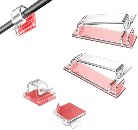 70 Pezzi Di Supporto Per Cavi Autoadesivo, Morsetti Per Cavi Per La Gestione Dei Cavi, 60 Piccoli Cavi Di Gestione + 10 Grandi Supporti Per Cavi Autoadesivo. Ufficio, Famiglia - Trasparente