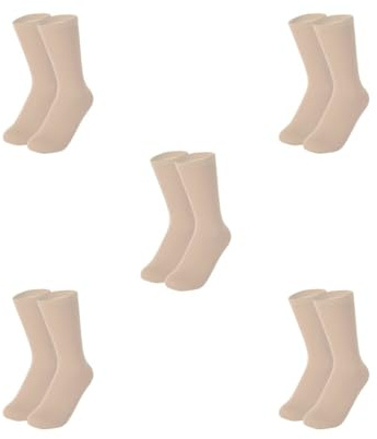 HKWFKAWA 5 set Ice Skating Socks for Women Girl Breathable Figure Skating Socks Beige length 33 cm