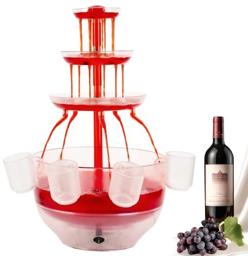 Drepint 3-stufiger Partybrunnen, 4L Getränkebrunnen mit LED-Sockel
