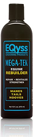 EQyss Mega-Tek Equine Horse Rebuilder - Repair & Strengthen Dry Hooves, Manes, Tails - Reduce Hair Breakage, Condition Blanket Rubs, Bed Sores (16 oz)