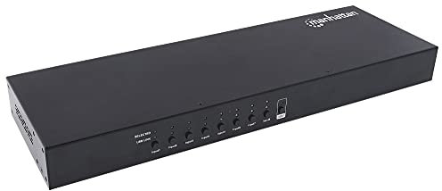 Manhattan 152785 8-Port HDMI KVM-Switch 8 HDMI-Ports und acht USB Typ B-Ports Full HD acht USB-Kabelsets im Lieferumfang, Schwarz