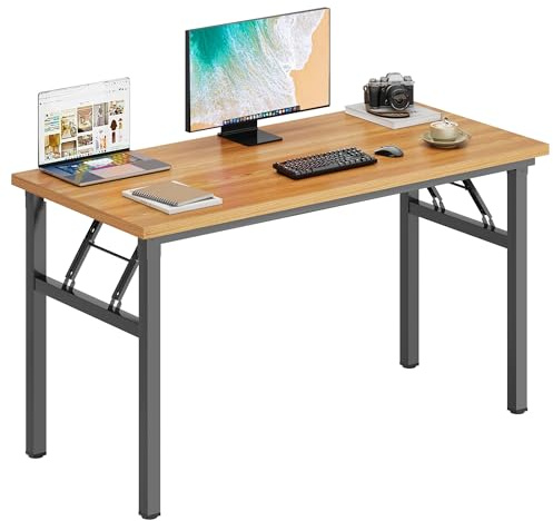 DlandHome 47 inches Folding Table Computer Desk Portable ActivityTable Conference Table Home Office Desk, Fully Assembled Teak DND-ND5-120TB1