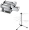 Set Preparazione Pasta, Macchina per la Pasta Elettrica Atlas 150 + Motore + Essiccatore + Accessori Fettuccine e Taglioni, Accessori per Cucina, Materiali di Qualità, Made in Italy.