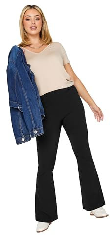 Yours Curve Flare Bengaline Trousers - Women's - Plus Size Curve Black
