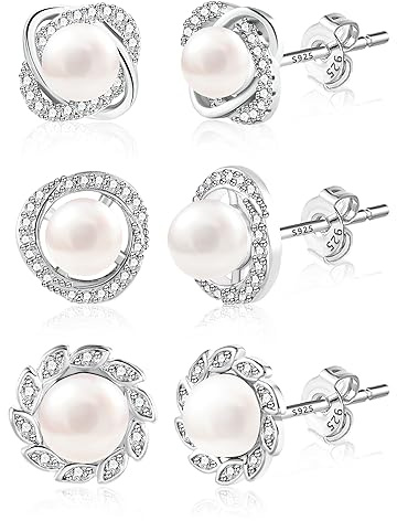 ASH'S CHOICE 925 Sterling Silver and 14k Gold Plated Pearl Drop Hoop Earrings for Women, Small Cartilage Dangle Jewelry Gifts for Lady Mom