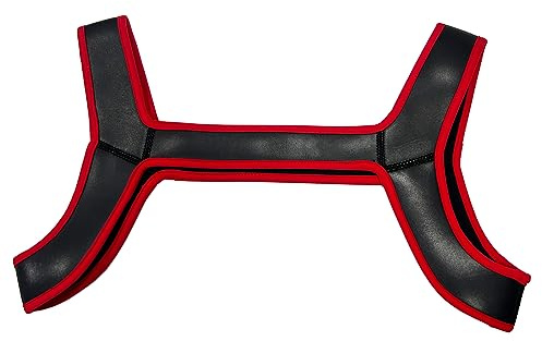 ZUYPSK Body da uomo con pettorina in neoprene, effetto bagnato, maglietta da uomo, Colore: rosso, M