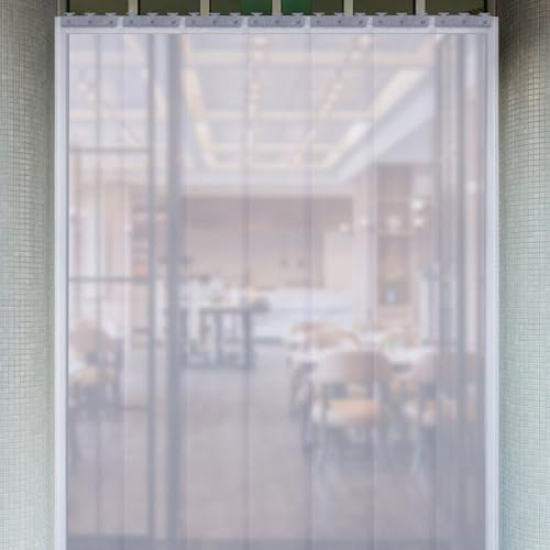 wanwanper Strip Curtain, PVC Strip Curtain Kit, 7PCS Transparent Door Curtain, PVC Door Strips for Warehouses, Factories, Supermarkets, Shopping Malls, Warehouses and Company doors, 200x18 cm