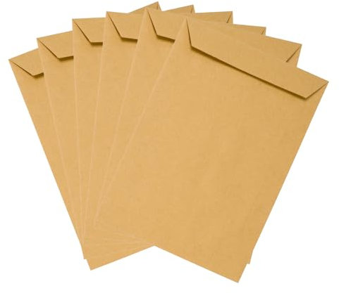 Emerson 50x Versandtasche Braun DIN C5 162 x 229 mm 80g großer Briefumschlag Maxibrief haftklebend ohne Fenster Umschlag groß C5 braun Briefkuvert a5 envelope big brown große Versandtasche Papier